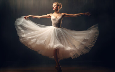 Contemporary Style of Pretty Girl Ballerina Dancer Portrait Background Selective Focus