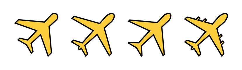 Plane icon set for web and mobile app. Airplane sign and symbol. Flight transport symbol. Travel sign. aeroplane