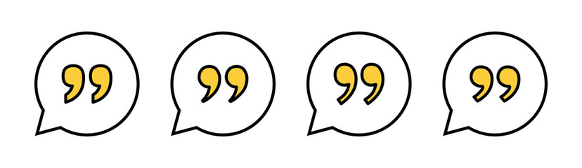 Quote icon set  for web and mobile app. Quotation mark sign and symbol