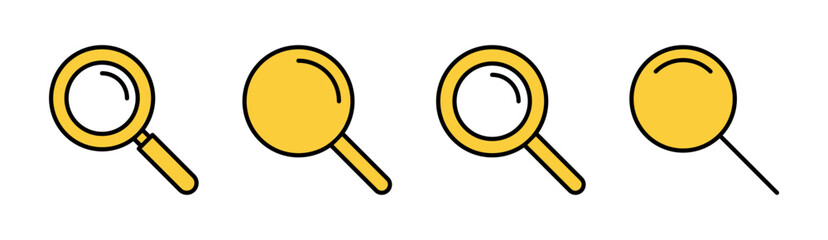 Search icon set for web and mobile app. search magnifying glass sign and symbol