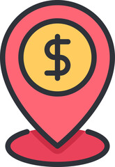 Pin dollar icon