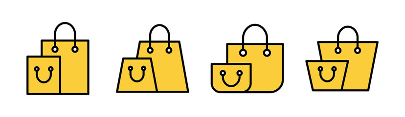 Shopping bag icon set for web and mobile app. shopping sign and symbol