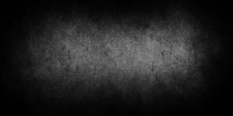 Abstract background with black background with grunge texture, elegant luxury backdrop painting, black friday white chalk text draw food. Empty surreal room wall blackboard pale.,