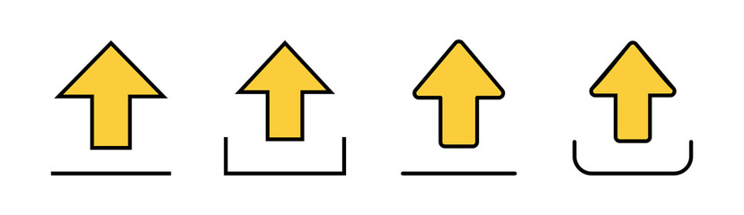 Upload icon set for web and mobile app. load data sign and symbol