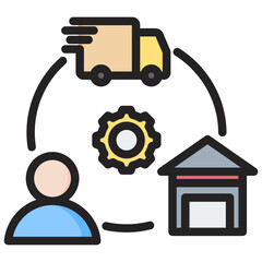 Supply Management Outline Color Icon