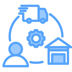Supply Management Blue Icon