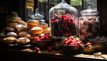 Fototapeta na wymiar Freshness and abundance of nature sweet berry fruit indulgence generated by AI
