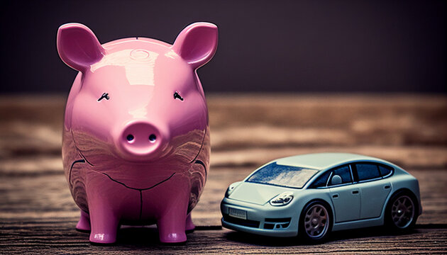 Auto kaufen e-Auto Elektromobilit&auml;t Sparschwein Neuwagen oder Gebrauchtwagen Leasing oder Finanzierung Automarkt Generative AI 
