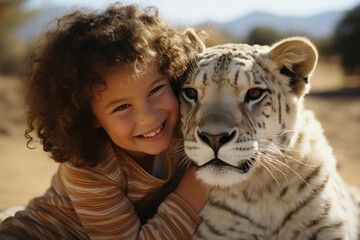Mädchen mit Tiger