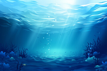 Fototapeta na wymiar view of the blue seabed