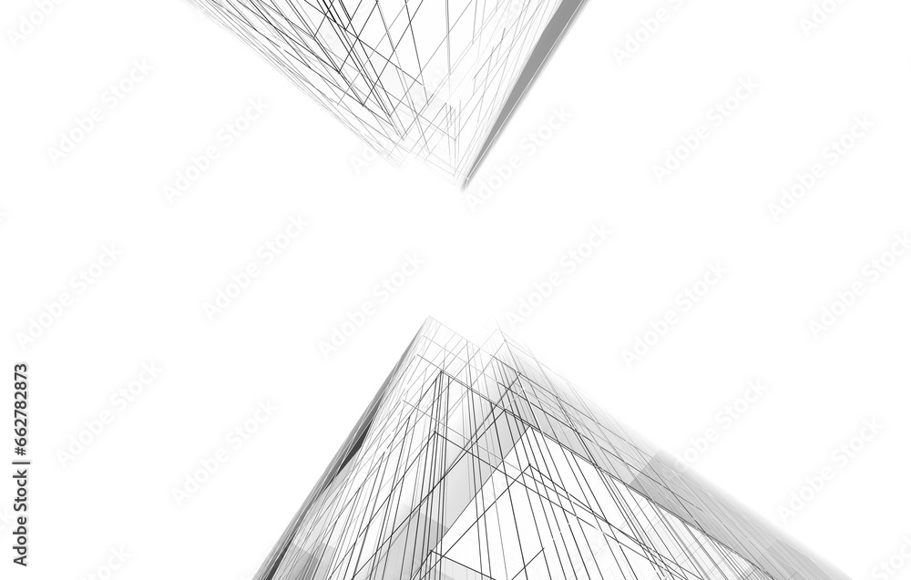 Wall mural abstract concept architecture 3d illustration