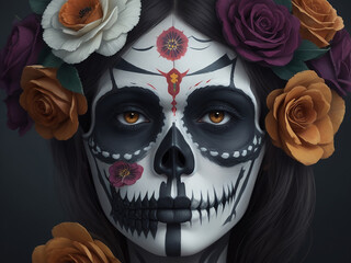 A Girl Day Of The Dead Makeup, Generative Ai