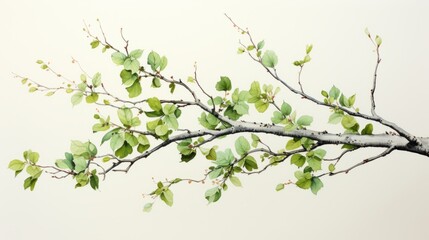Obraz na płótnie Canvas Fruit tree branch watercolor illustration on cotton paper. Very soft colors