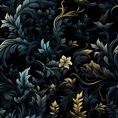 golden black floral background
