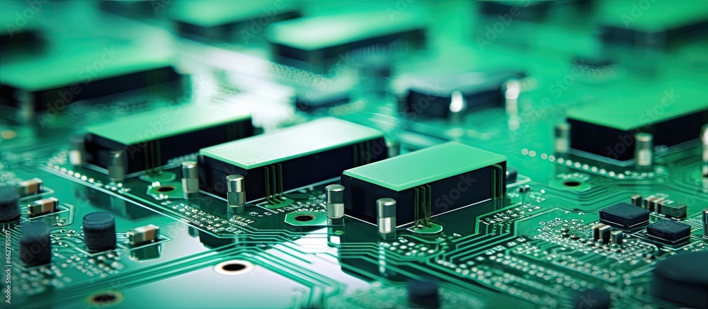 Poster automated assembly line in electronics manufacturing facility for advanced circuit boards