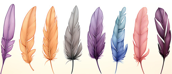 Watercolor Feather Illustrations