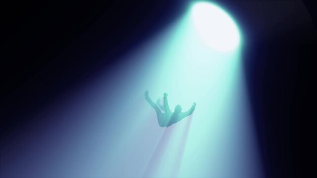 a man falls into the void