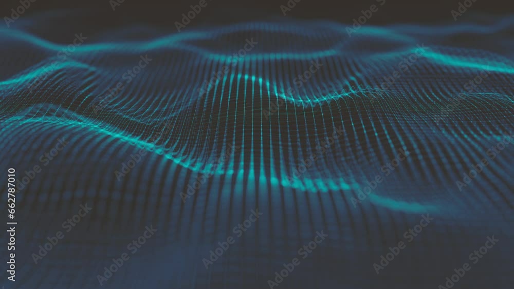 Poster abstract minimal mesh waving background/ 4k animation of an abstract fractal background with mesh su
