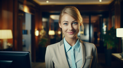 hotel concierge greeting a guest