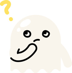 Confused ghost illustration