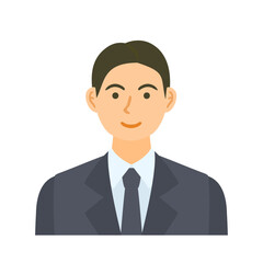 微笑む男性会社員。フラットなベクターイラスト。 A smiling male office worker. Flat designed vector illustration.	