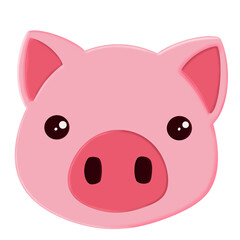 Cute pink pig Cartoon character avatar for media social