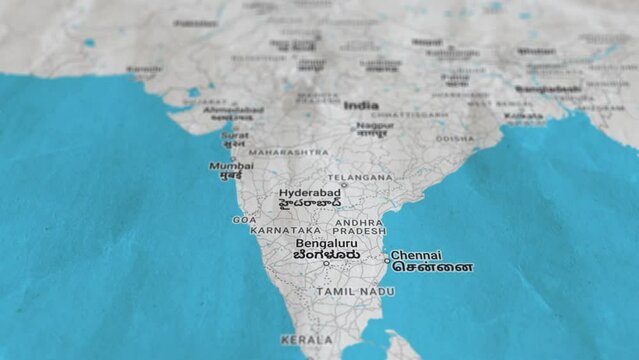 India, Paper Travel Map