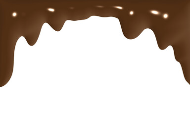melted chocolate dripping brown liquid ink paint drippjng dropping flowing vector illustration png