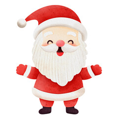 Watercolor Santa Claus Hand drawn