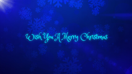Blue merry Christmas bokeh graphic background for Holiday Christmas commercial or presentation use