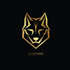 Dog pet vector logo. Luxury Dog Face vector line