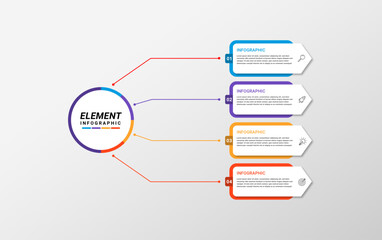 Presentation business infographic template with 4 options, Infographics Template.