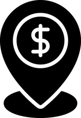 Pin dollar icon