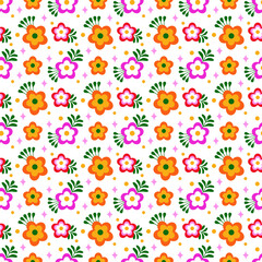 Seamless colorful floral pattern background vector illustration for fabric, covers, manufacturing, wallpapers, print, gift wrap design.
