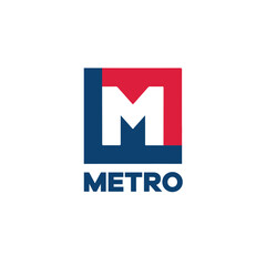 metro logo and icon design - obrazy, fototapety, plakaty