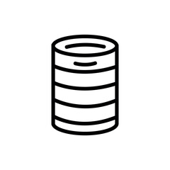 Barrel with beer black line icon.