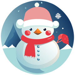 Cute  Snowman Cartoon Funny Doodle Snowman Head Face with Different Emotions Set Winter Holidays Christmas and New Year Design snowboard winter outdoor festive happy xmas holiday Vector  