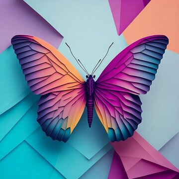 Geometric Colorful Butterfly Design