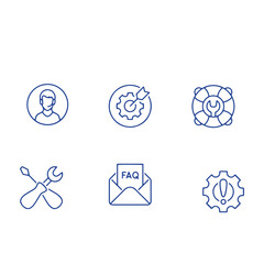  Help and Support Related Vector Line Icons.