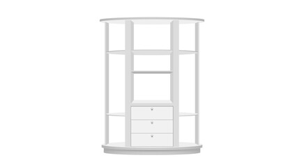 white showcase on the white background	