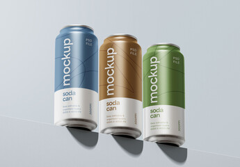 Thin Soda Can Mockup