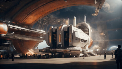 A digital Spaceport with a massive Spacecraft