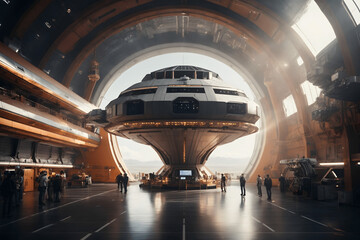 A digital Spaceport with a massive Spacecraft