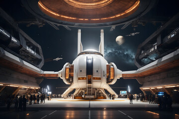 A digital Spaceport with a massive Spacecraft