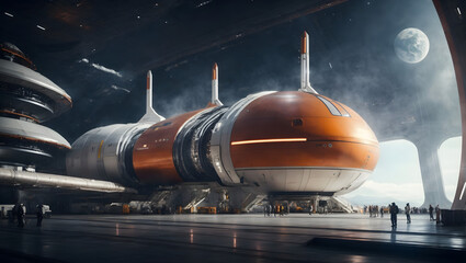 A digital Spaceport with a massive Spacecraft