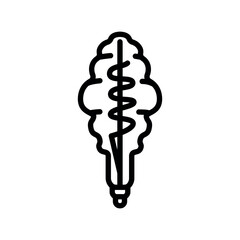 Decorative lamp black line icon.