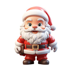 3d cute santa claus mascot character