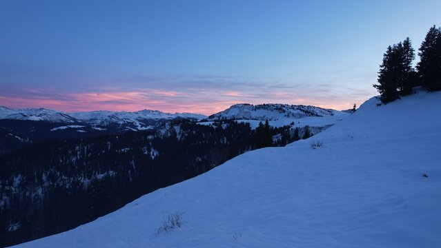 sunset over the mountains