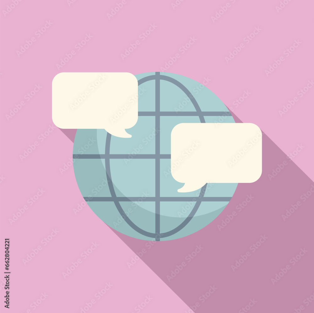 Aufkleber global message icon flat vector. group button. internet mobile