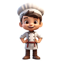 3d cute chef mascot character